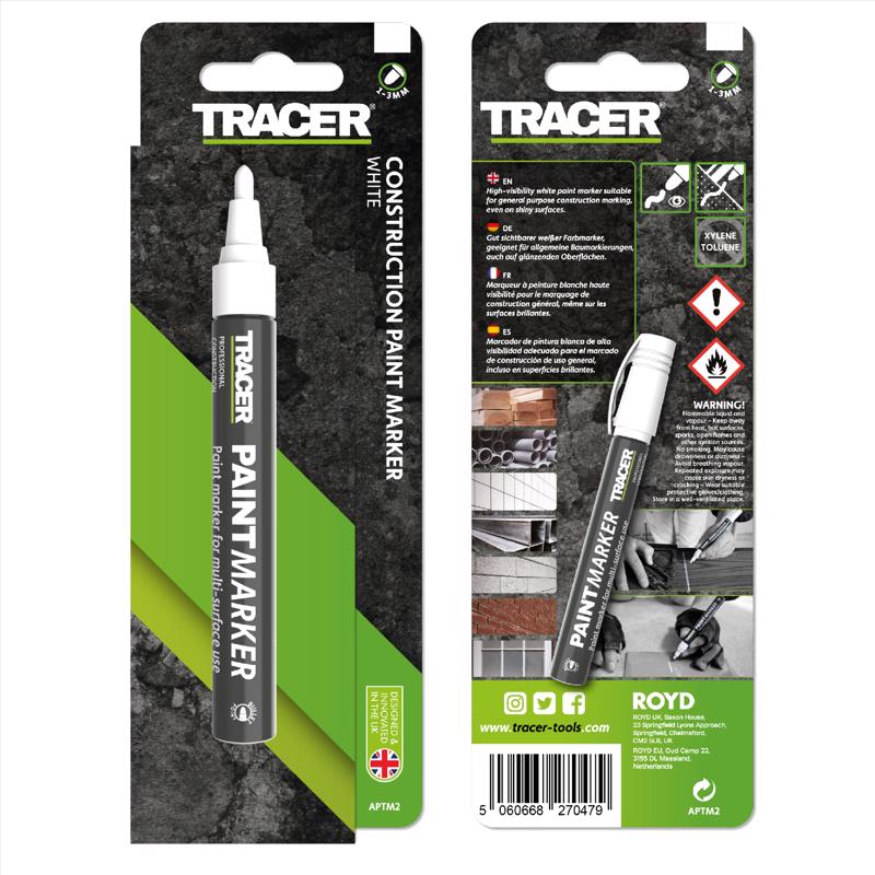 Tracer 8 in. L Paint Marker White 1 pc