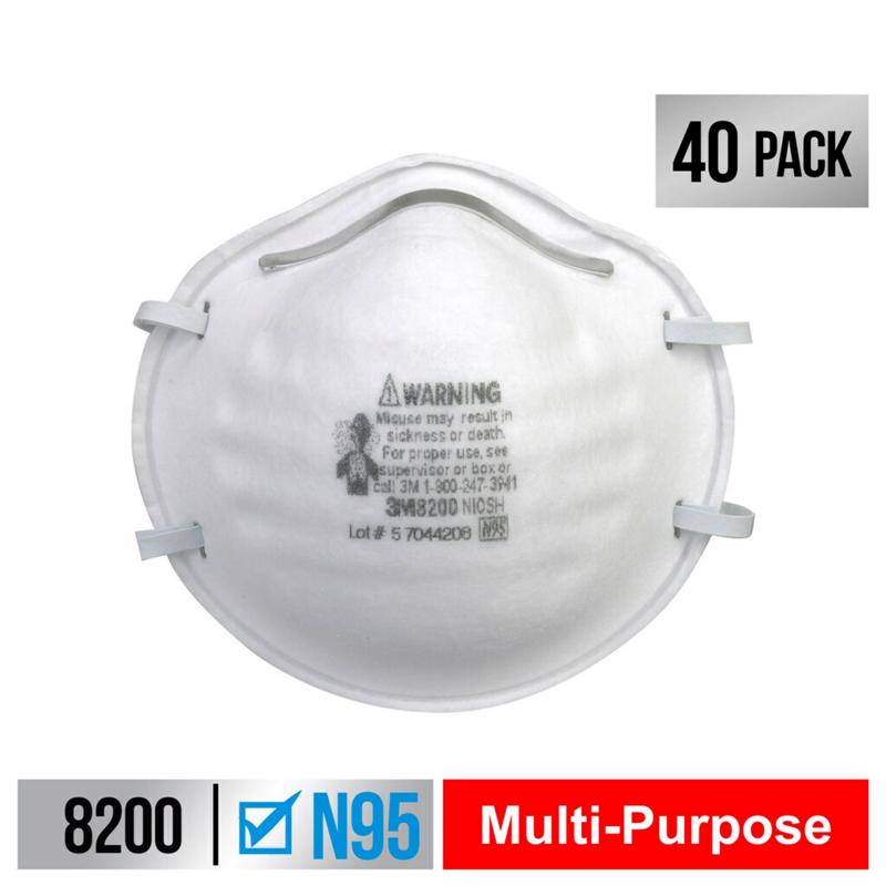 3M N95 Disposable Particulate Respirator White 40 pk