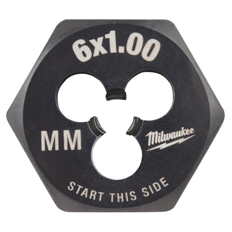 Milwaukee High Carbon Steel Metric Hexagon Die M6-1.0 mm 1 pc