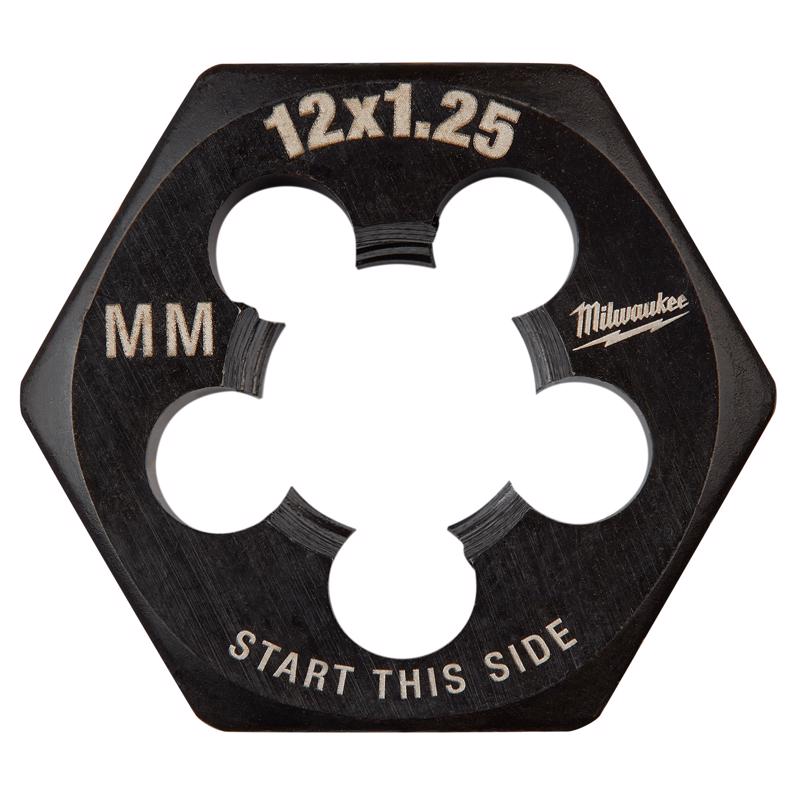 Milwaukee High Carbon Steel Metric Hexagon Die M12-1.25 mm 1 pc