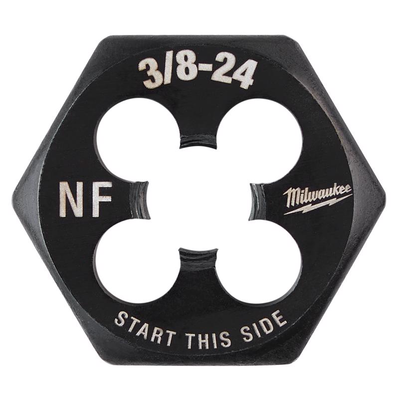 Milwaukee High Carbon Steel SAE Hexagon Die 3/8-24 NF 1 pc