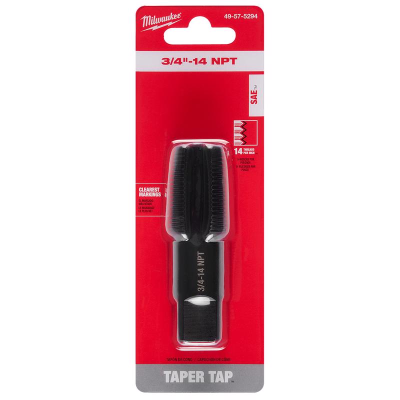 Milwaukee High Carbon Steel SAE Straight Taper Tap 3/4-14 NPT 1 pc