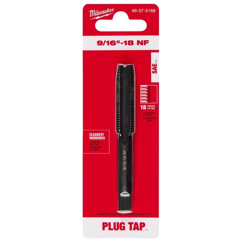 Milwaukee High Carbon Steel SAE Straight Plug Tap 9/16-18 NF 1 pc