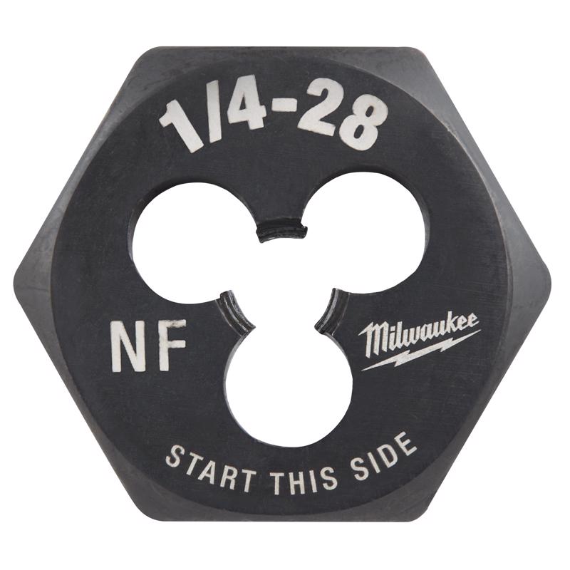 Milwaukee High Carbon Steel SAE Hexagon Die 1/4-28 NF 1 pc