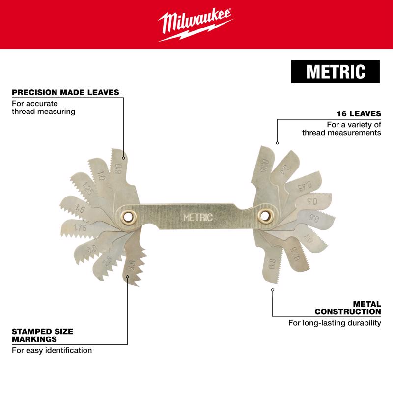 Milwaukee Metric Thread Pitch Gauge 1 pc