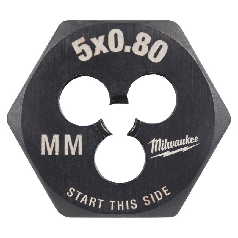 Milwaukee High Carbon Steel Metric Hexagon Die M5-0.8 mm 1 pc