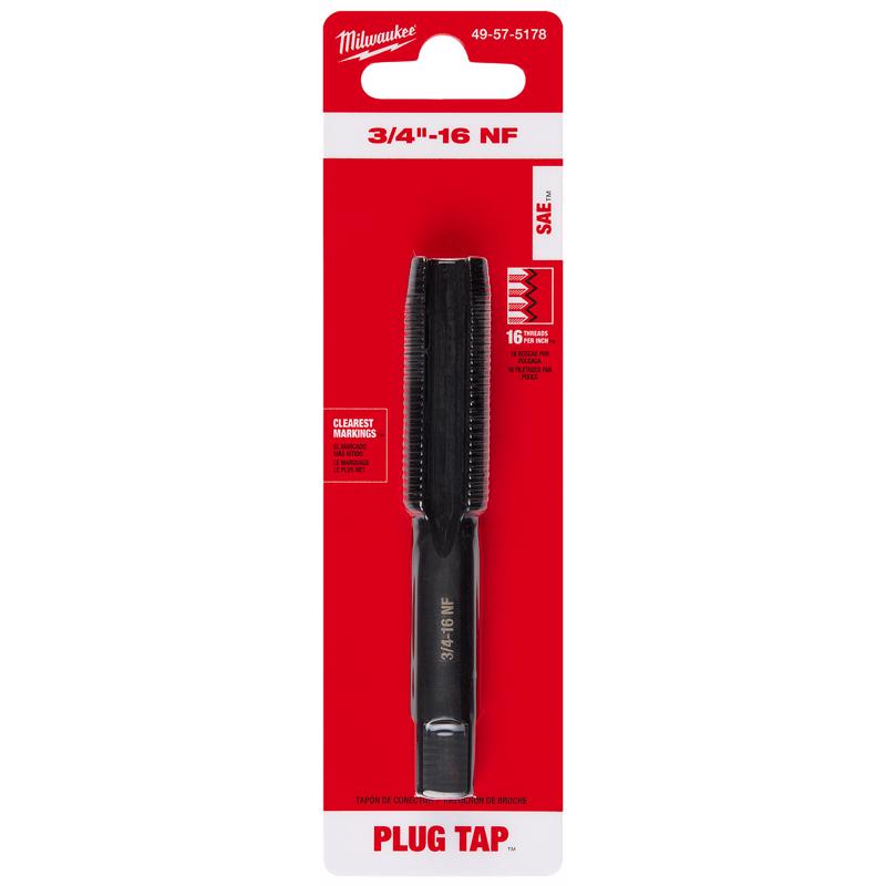 Milwaukee High Carbon Steel SAE Straight Plug Tap 3/4-16 NF 1 pc