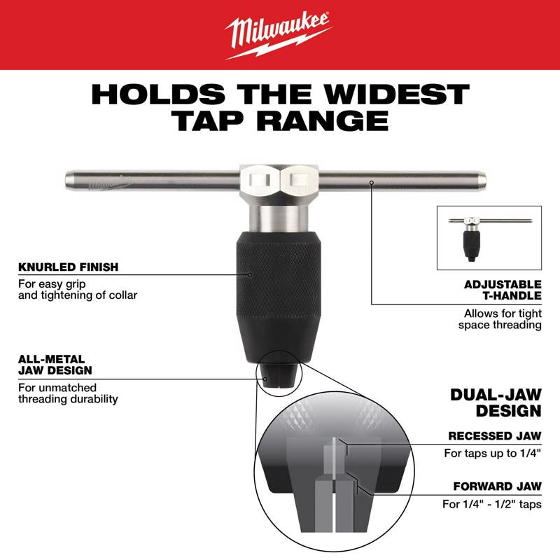 Milwaukee Tap and Die Handle w/Collet 1/4-1/2 in. 1 pc