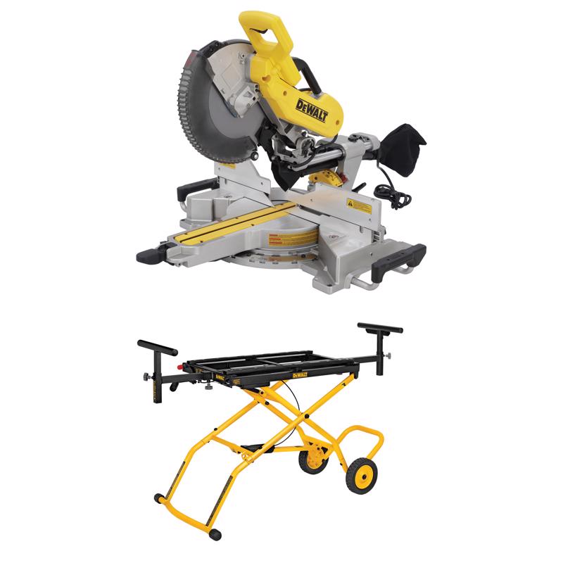 DEWALT 12 in. Double-Bevel Sliding Compound Miter Saw with DEWALT Miter Saw Stand with Wheels