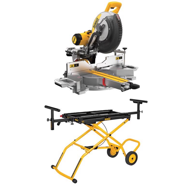 DEWALT 12-Inch Sliding Compound Miter Saw, Double Bevel with DEWALT Miter Saw Stand with Wheels