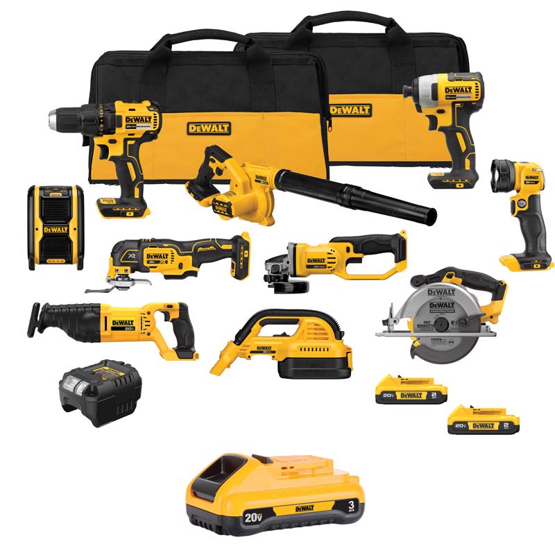 DEWALT 20V MAX* 10-Tool Combo Kit with DEWALT 20V MAX* Battery Pack 3.0Ah