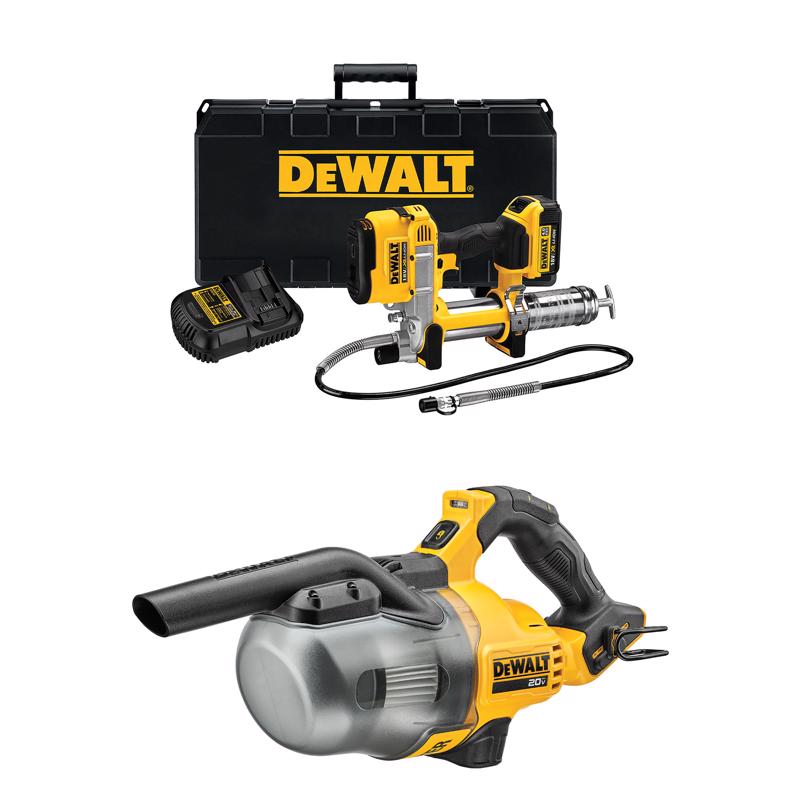 DEWALT 20V MAX* Cordless Grease Gun Kit with DEWALT 20V Cordless Dry Hand Vacuum