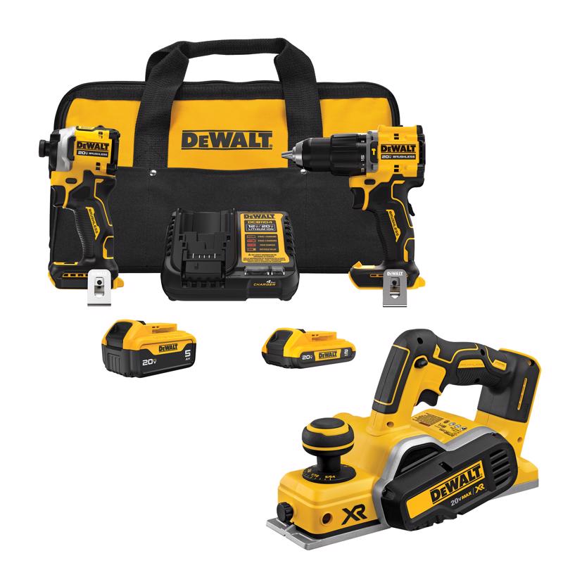 DEWALT 20V MAX 2-Tool Hammer Drill/Impact Combo with DEWALT 20V MAX* XR Planer
