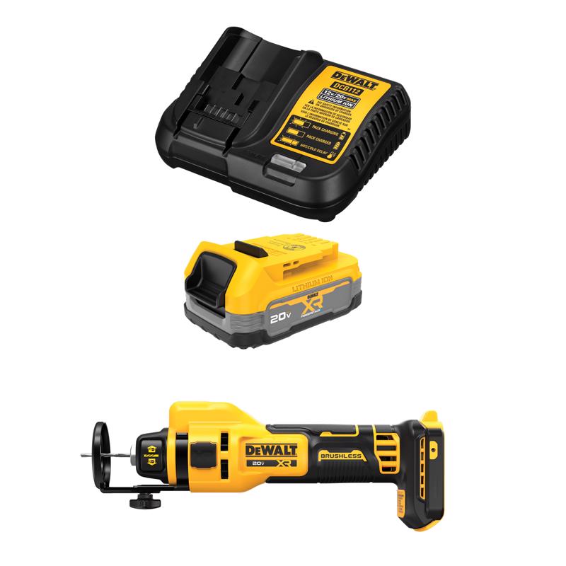 DEWALT 20V MAX XR Brushless Drywall Cut-Out Tool with20V MAX POWERSTACK Battery Kit
