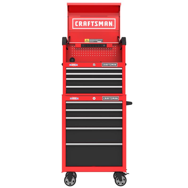 CRAFTSMAN S2000 Series 26-Inch 5-Drawer Steel Rolling Tool Cabinet with 26-Inch 4-Drawer Tool Chest