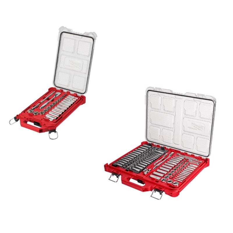 PACKOUT 3/8 in & 1/4 in SAE & Metric Ratchet and Socket Sets
