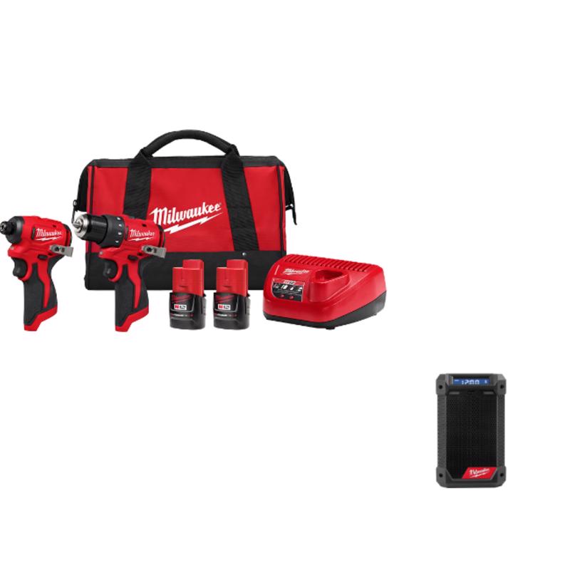 M12 FUEL Brushless Subcompact Drill/Impact and Radio 3 Tool Kit