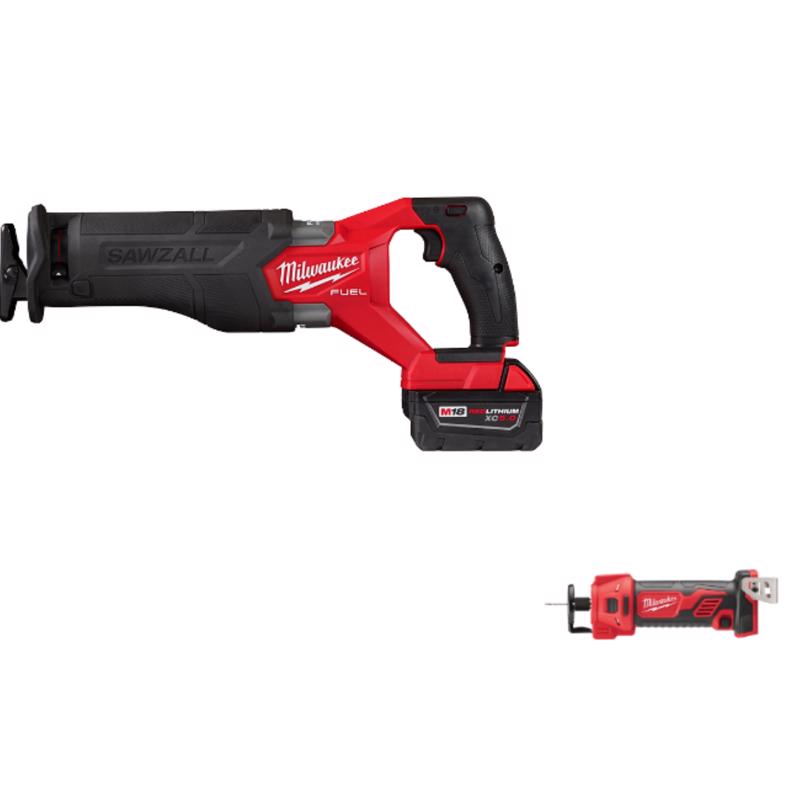 M18 FUEL Brushless Sawzall Recip 5Ah Battery & Charger Kit with Cut Out Bare Tool