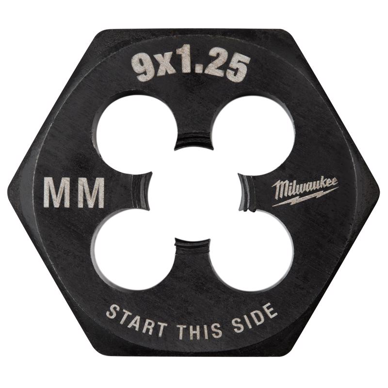 Milwaukee High Carbon Steel Metric Hexagon Die M9-1.25 mm 1 pc