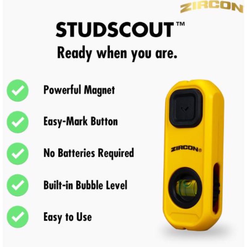 Zircon 3.37 in. L X 1.3 in. W Magnetic Stud Finder 1/4 in. 1 pc