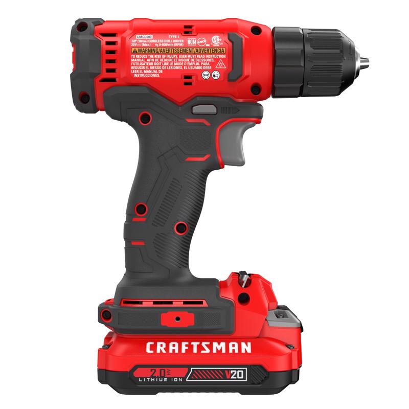 CRAFTSMAN V20 3/8 in. Brushed Cordless Drill/Driver Kit (Battery & Charger)