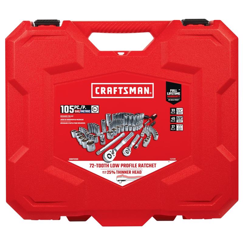 CRAFTSMAN S1000 26-Inch Tool Chest with S1000 27-Inch Tool Cabinet and 105-Piece Mechanics Tool Set