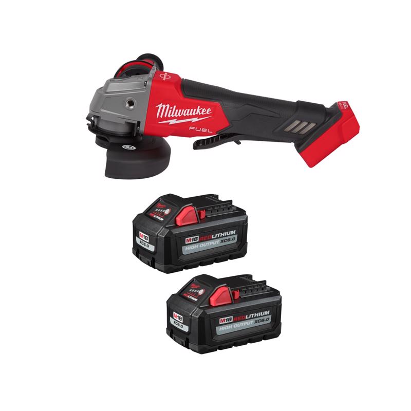 M18 FUEL Brushless 4-1/2 in Grinder w (2) 6Ah Battery Pack Bundle