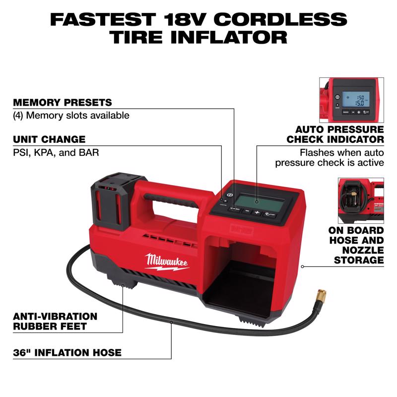 M18 Cordless Tire Inflator with (2) 6Ah Batteries Bundle