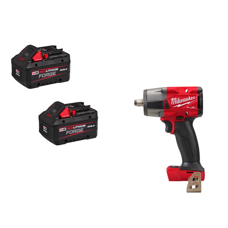 M18 FUEL 1/2 in Impact Wrench w 2PK FORGE 8Ah Batteries