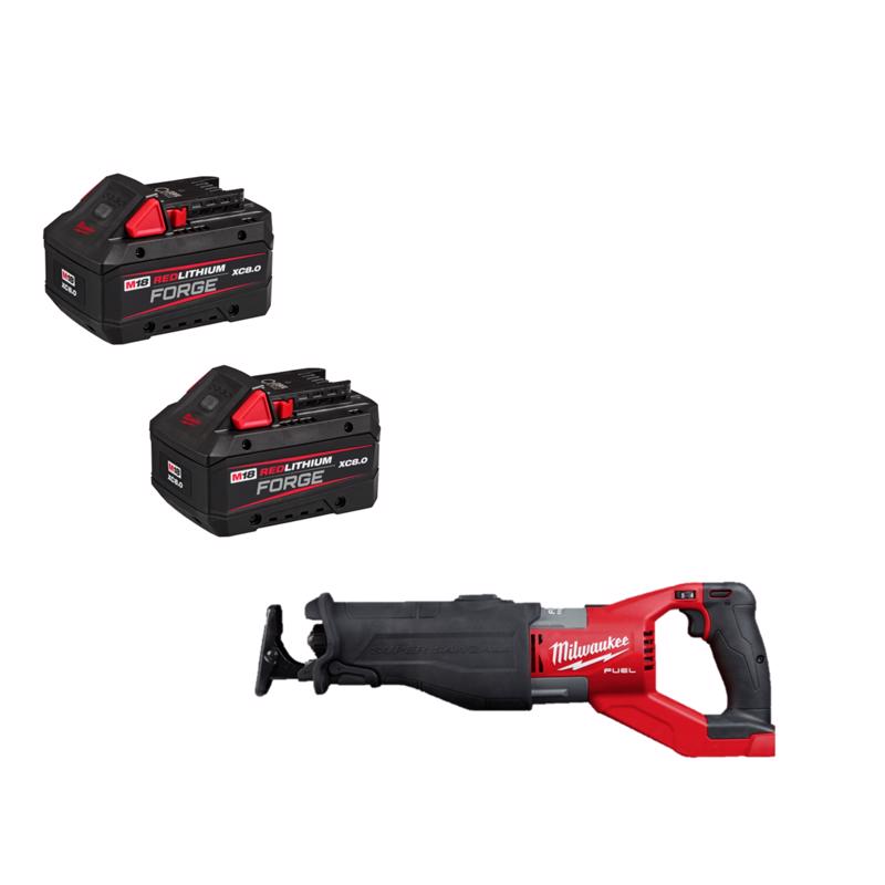 M18 FUEL Super Sawzall Recip Saw w 2PK FORGE 8Ah Batteries