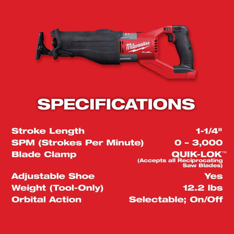 M18 FUEL Super Sawzall Recip Saw w 2PK FORGE 8Ah Batteries