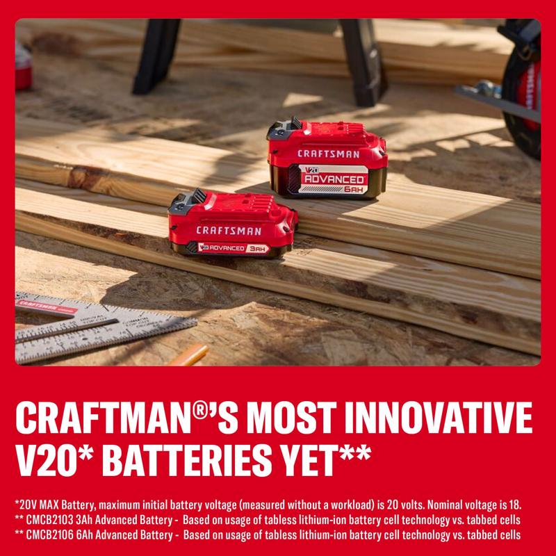 CRAFTSMAN V20 3Ah Advanced Battery Starter with 2Gal Wet/Dry Vac with Bluetooth Speaker