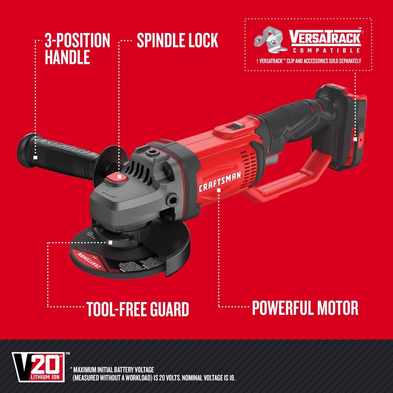 CRAFTSMAN V20 3Ah Advanced Battery Starter with 6-1/2-in Circular Saw with4.5-in Grinder