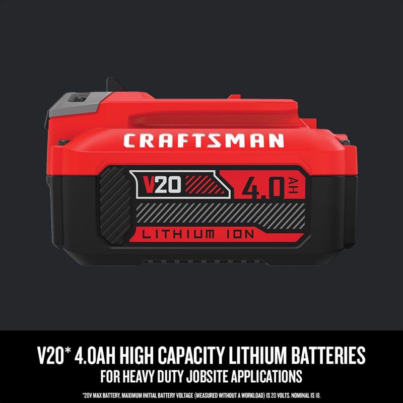 CRAFTSMAN V20 4Ah Battery and Charger Starter Kit with 2Gal Wet/Dry Vac with6-1/2-in Circular Saw