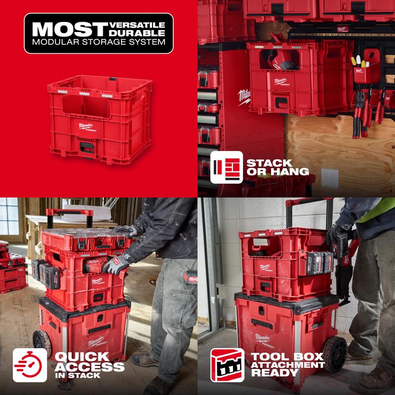 Milwaukee Packout 18.62 in. W X 15 in. H X 15.75 in. D Tool Storage Bin Red