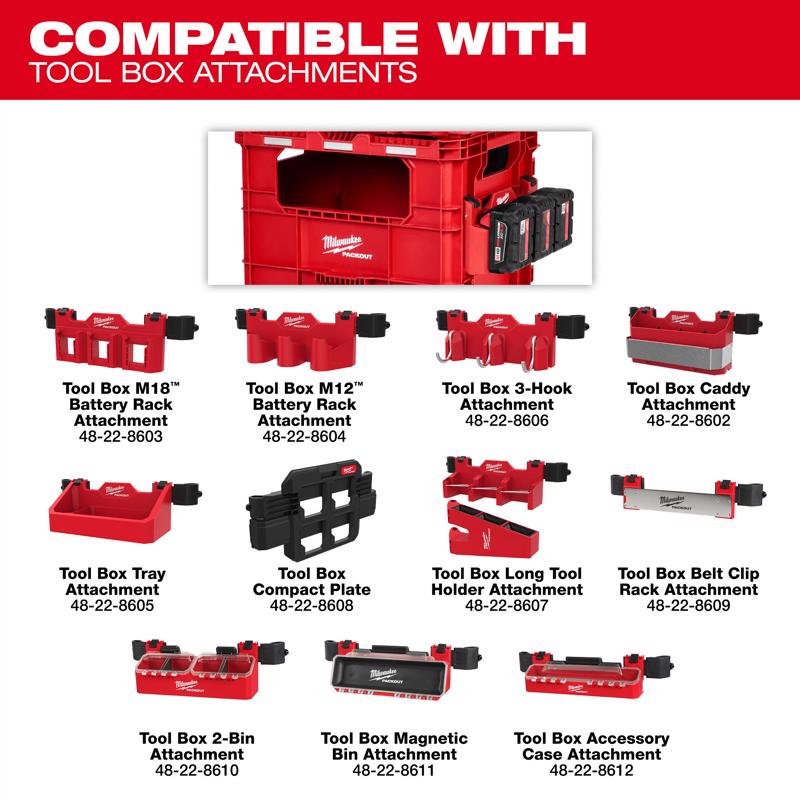 Milwaukee Packout 18.62 in. W X 15 in. H X 15.75 in. D Tool Storage Bin Red
