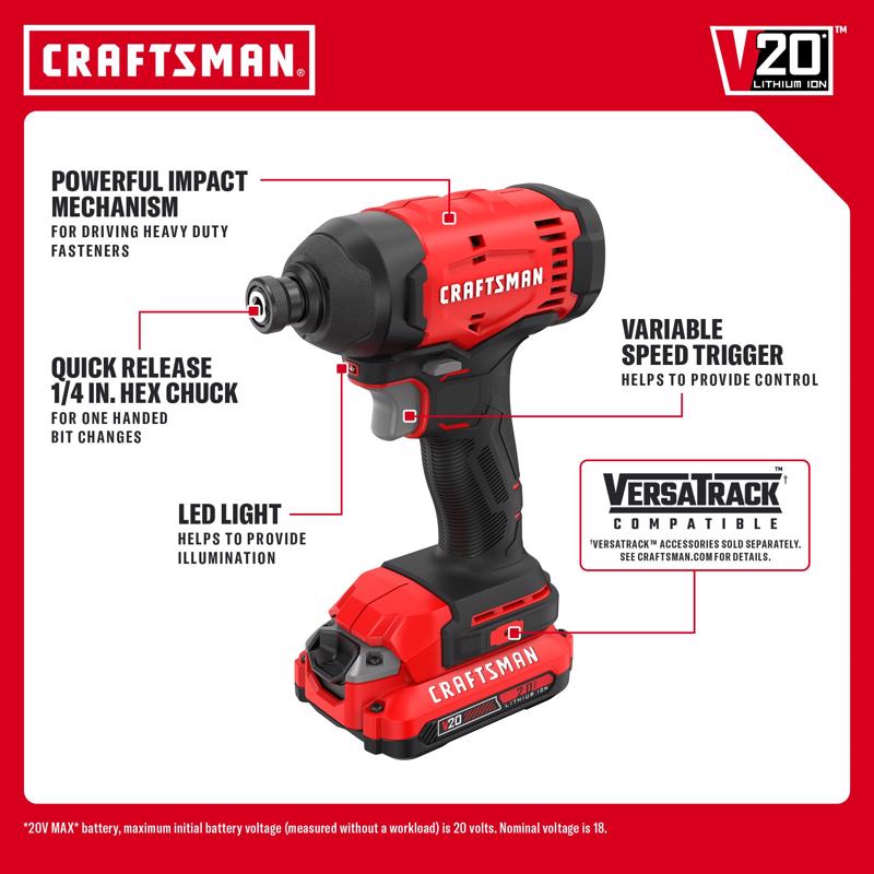 CRAFTSMAN 20V MAX Cordless Brushless 4 Tool Combo Kit