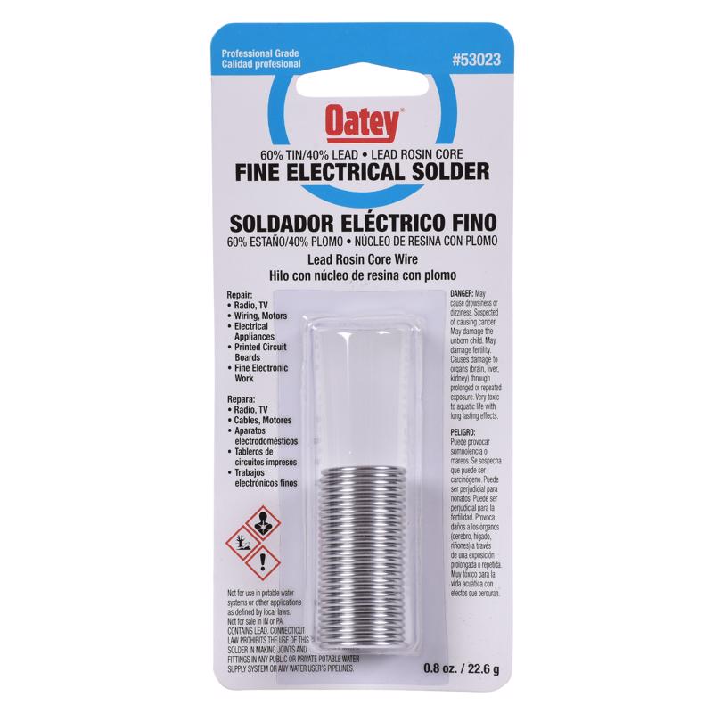 Oatey 0.8 oz Rosin Core Solder Wire Tin/Lead 60/40 1 pc