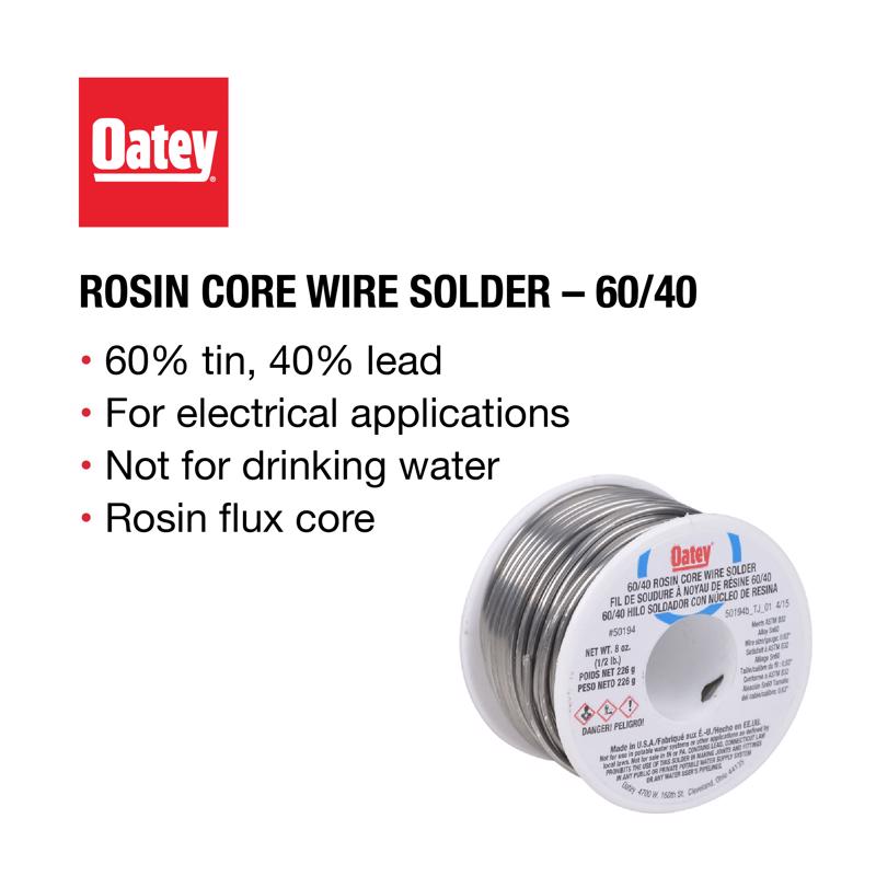Oatey 8 oz Rosin Core Solder Wire Tin/Lead 60/40 1 pc