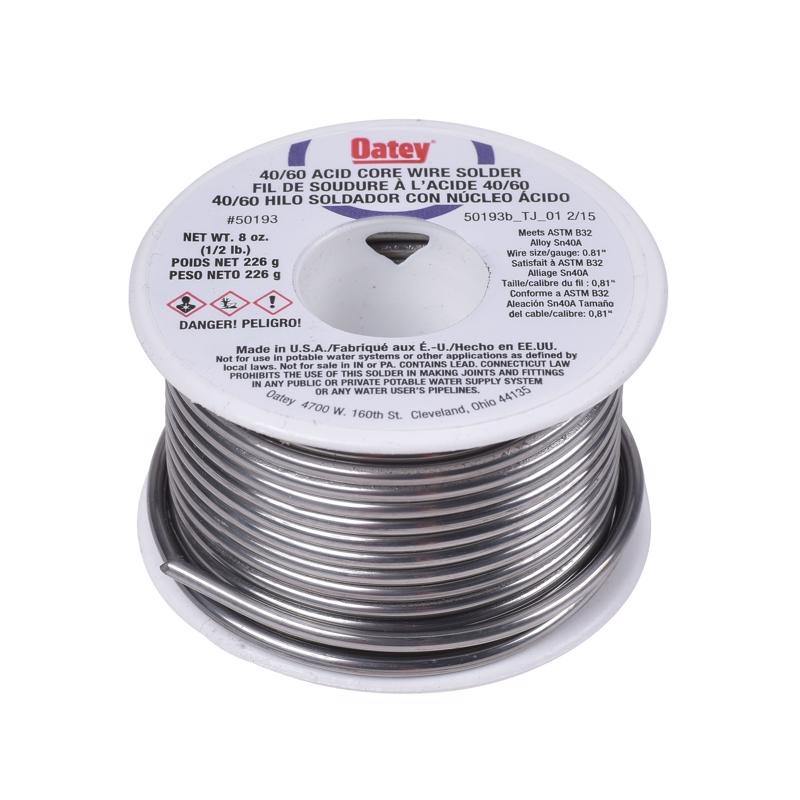 Oatey 8 oz Acid Core Wire Solder Tin/Lead 40/60 1 pc