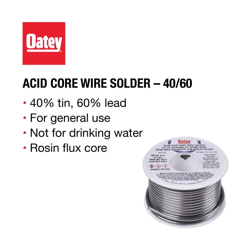 Oatey 8 oz Acid Core Wire Solder Tin/Lead 40/60 1 pc