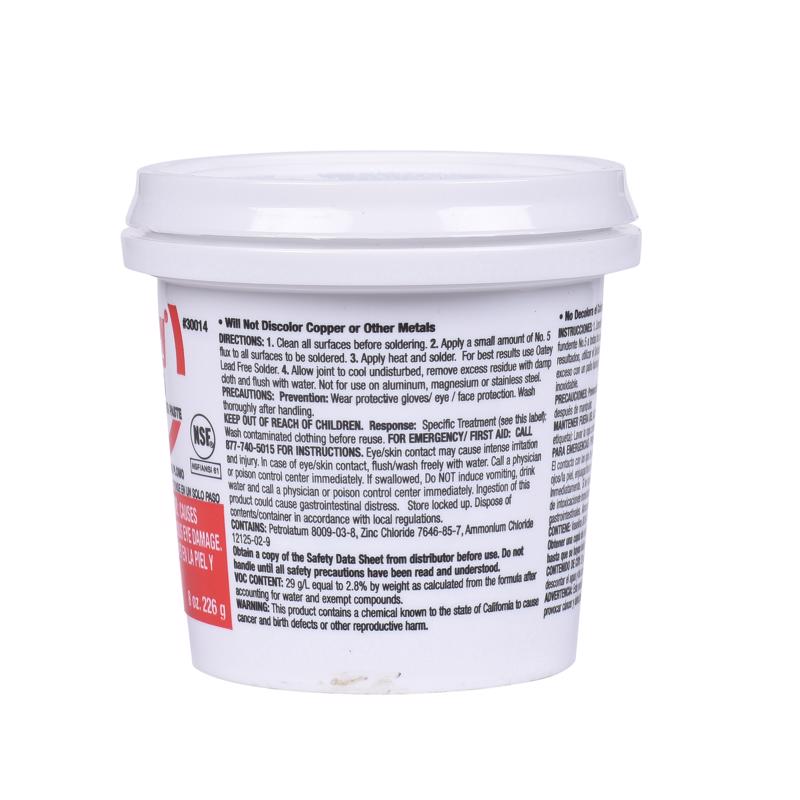 Oatey 8 oz Lead-Free Paste Flux Petroleum-Based 1 pc
