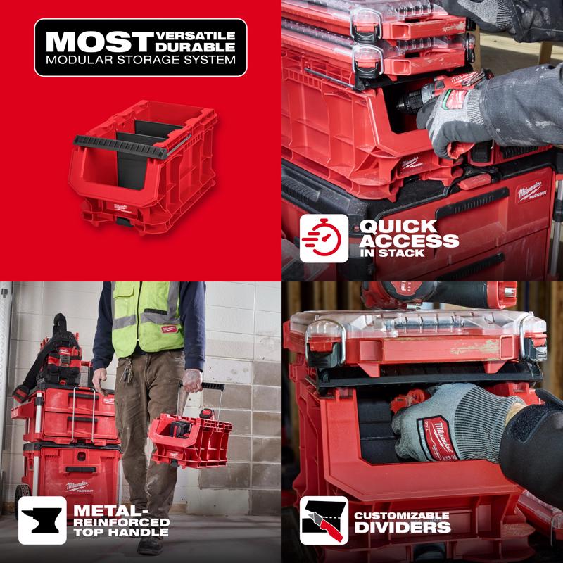 Milwaukee 15.5 in. W X 8.75 in. H Compact Crate Black/Red