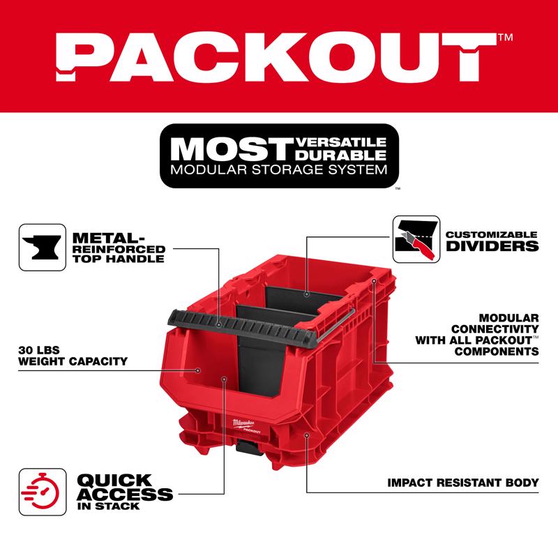 Milwaukee 15.5 in. W X 8.75 in. H Compact Crate Black/Red