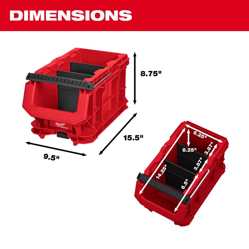 Milwaukee 15.5 in. W X 8.75 in. H Compact Crate Black/Red