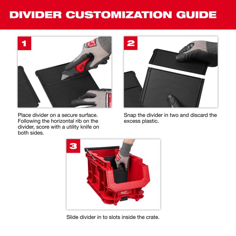 Milwaukee 15.5 in. W X 8.75 in. H Compact Crate Black/Red