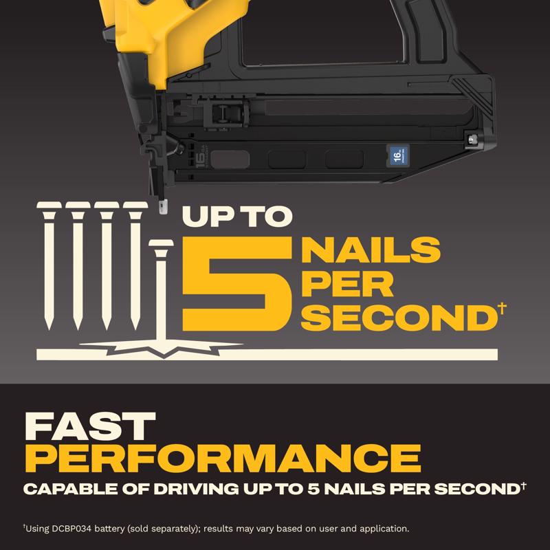 DEWALT 20V MAX XR 16 Ga. Cordless Straight Finish Nailer Tool Only