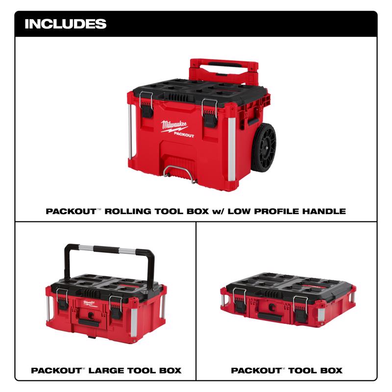 Packout Rolling Tool Box 3PC Stack