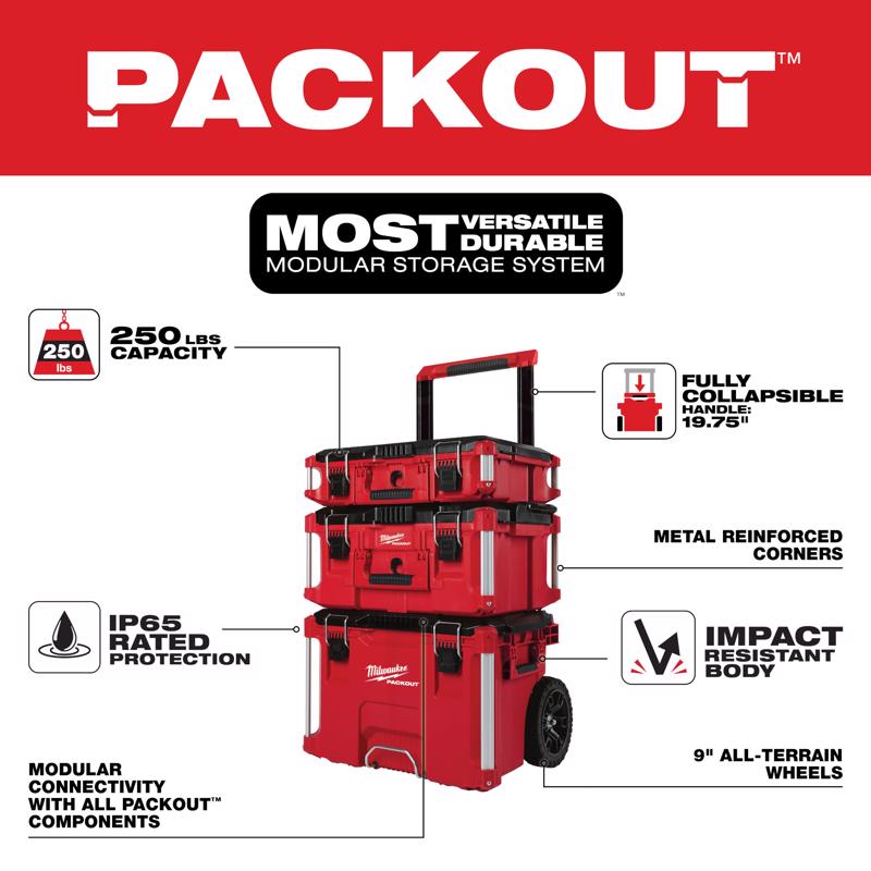 Packout Rolling Tool Box 3PC Stack