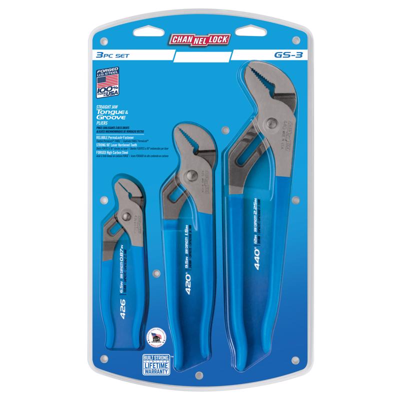 Channellock 3 pc Tongue & Groove Pliers Set